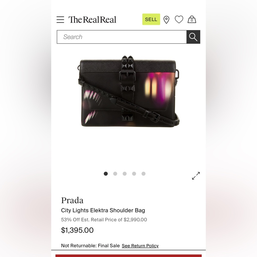 Prada Saffiano City Lights Elektra Shoulder Bag